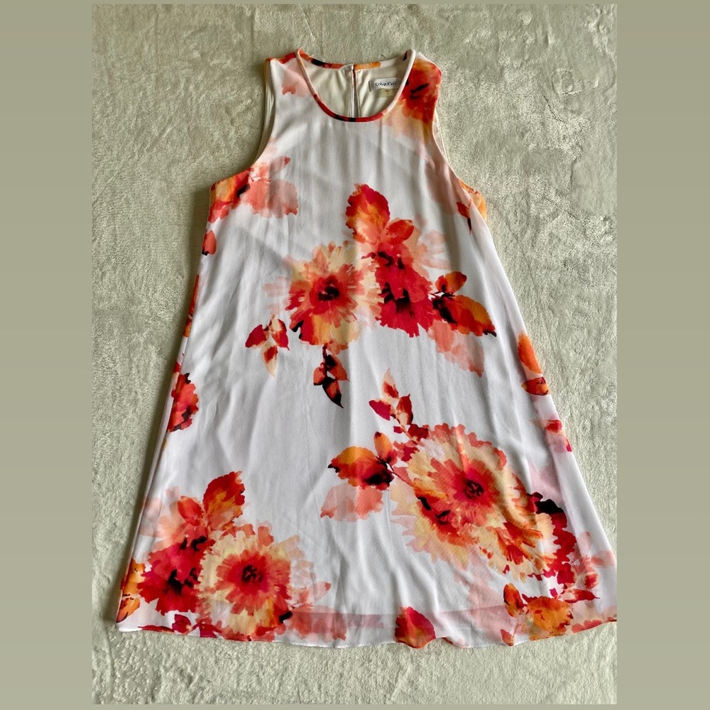 Calvin Klein Floral Dress - White and Red